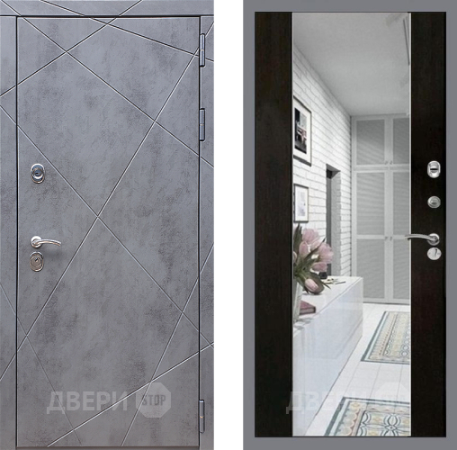 Входная металлическая Дверь Стоп Лучи Зеркало СБ-16 Венге в Троицк