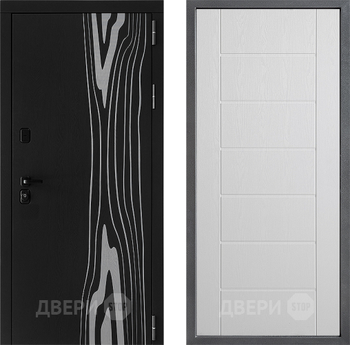 Входная металлическая Дверь Дверной континент ДК-12 ФЛ-Лайн Белое дерево в Троицк