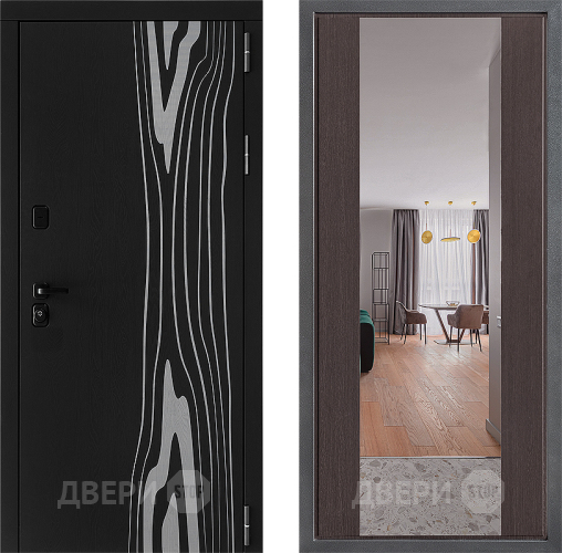 Входная металлическая Дверь Дверной континент ДК-12 ФЛЗ-1 Зеркало Венге в Троицк