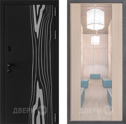 Входная металлическая Дверь Дверной континент ДК-12 ФЛЗ-1 Зеркало Капучино в Троицк