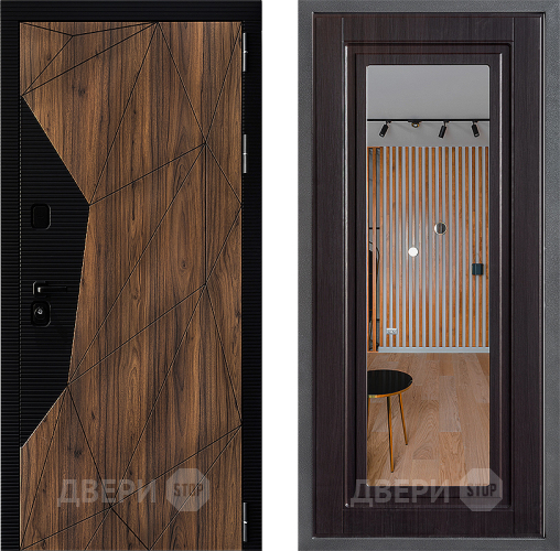 Входная металлическая Дверь Дверной континент ДК-11 ФЛЗ Зеркало Венге в Троицк