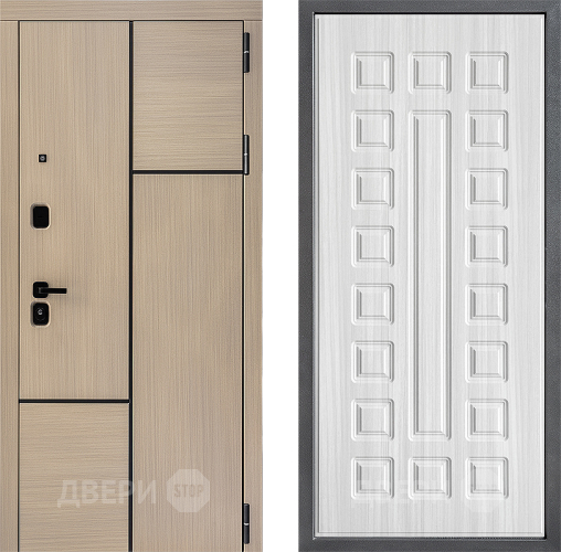 Входная металлическая Дверь Дверной континент ДК-14 ФЛ-183 Сандал белый в Троицк