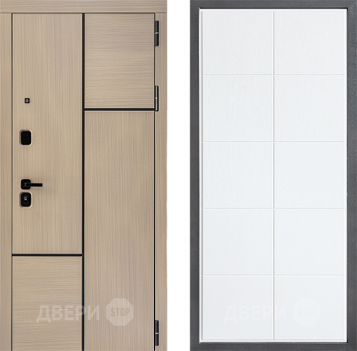 Входная металлическая Дверь Дверной континент ДК-14 ФЛ-Кватро Белое дерево в Троицк