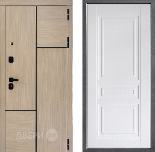 Входная металлическая Дверь Дверной континент ДК-14 ФЛ-243 Альберо Браш серебро в Троицк