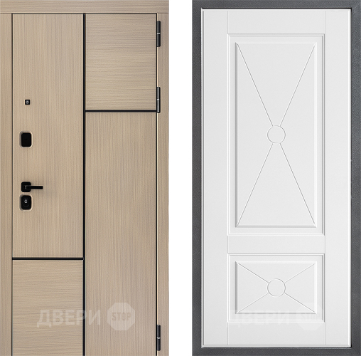 Входная металлическая Дверь Дверной континент ДК-14 ФЛ-617 Софт милк в Троицк