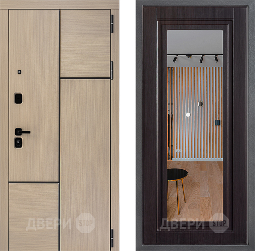 Входная металлическая Дверь Дверной континент ДК-14 ФЛЗ Зеркало Венге в Троицк