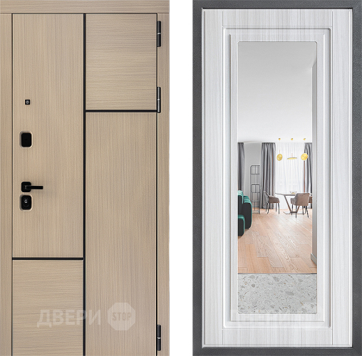 Дверь Дверной континент ДК-14 ФЛЗ Зеркало Сандал белый в Троицк