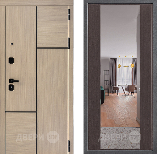 Входная металлическая Дверь Дверной континент ДК-14 ФЛЗ-1 Зеркало Венге в Троицк