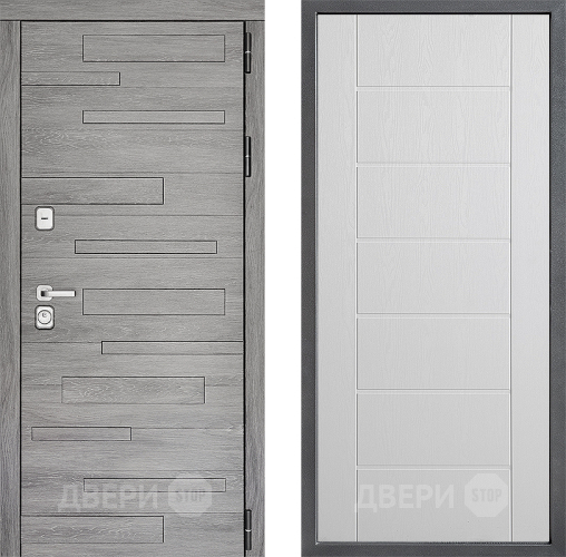 Входная металлическая Дверь Дверной континент ДК-10 ФЛ-Лайн Белое дерево в Троицк