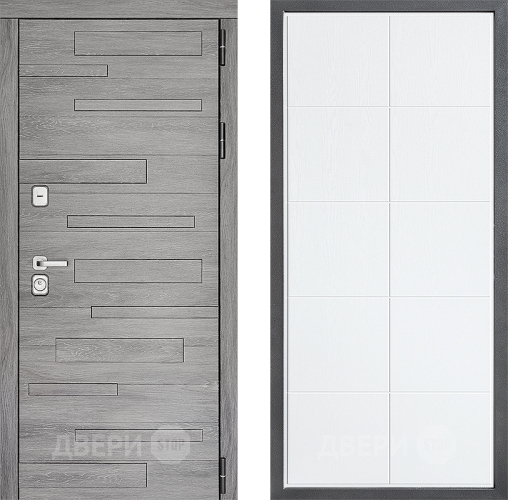 Входная металлическая Дверь Дверной континент ДК-10 ФЛ-Кватро Белое дерево в Троицк