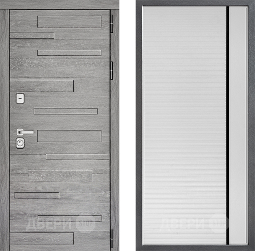 Входная металлическая Дверь Дверной континент ДК-10 ФЛ-757 Черное Стекло Софт милк в Троицк