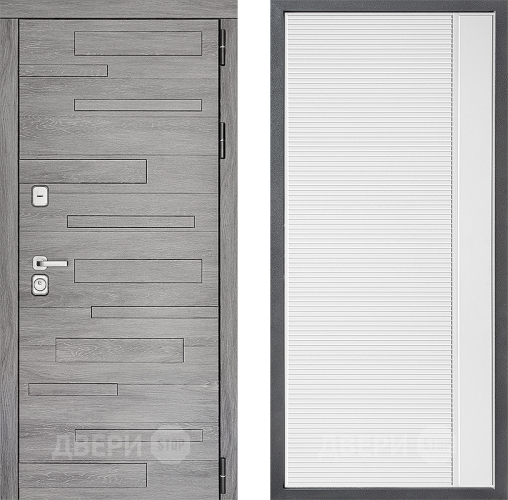 Входная металлическая Дверь Дверной континент ДК-10 ФЛ-757 Белое Стекло Софт милк в Троицк