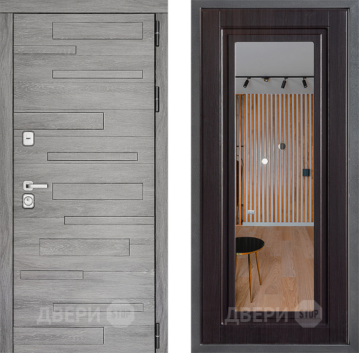 Входная металлическая Дверь Дверной континент ДК-10 ФЛЗ Зеркало Венге в Троицк