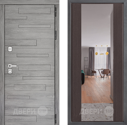 Входная металлическая Дверь Дверной континент ДК-10 ФЛЗ-1 Зеркало Венге в Троицк