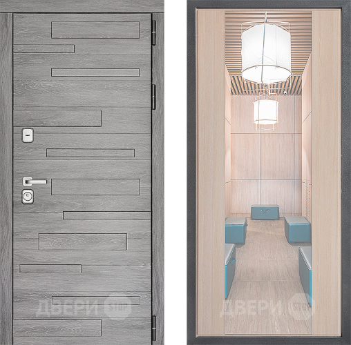 Входная металлическая Дверь Дверной континент ДК-10 ФЛЗ-1 Зеркало Капучино в Троицк