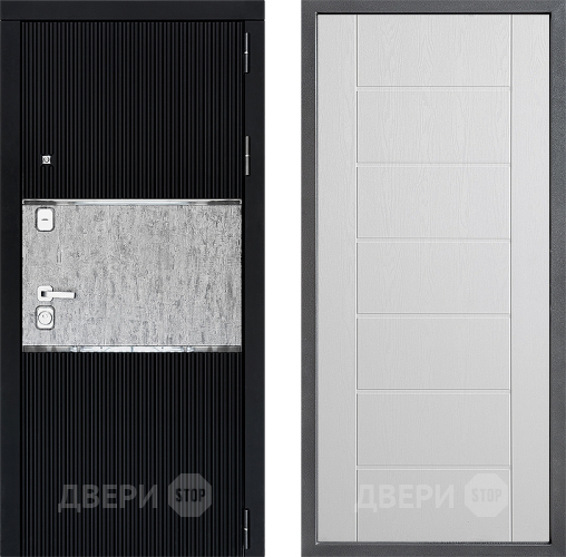 Входная металлическая Дверь Дверной континент ДК-13 ФЛ-Лайн Белое дерево в Троицк