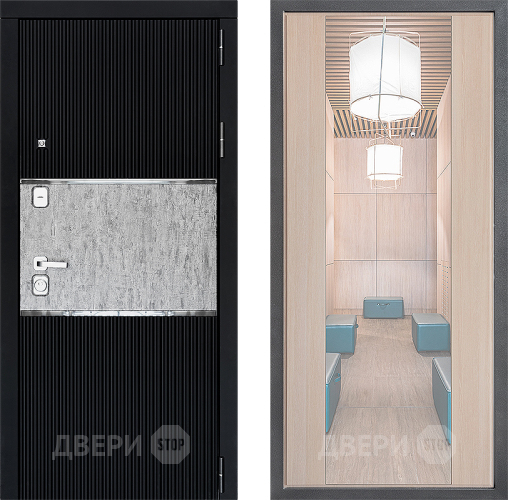 Входная металлическая Дверь Дверной континент ДК-13 ФЛЗ-1 Зеркало Капучино в Троицк