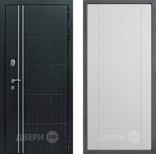 Входная металлическая Дверь Дверной континент Теплолюкс Дизайн ФЛ-Лайн Белое дерево в Троицк