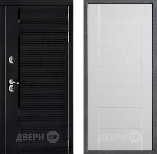 Входная металлическая Дверь Дверной континент ДК-1 ФЛ-Лайн Белое дерево в Троицк
