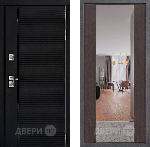 Входная металлическая Дверь Дверной континент ДК-1 ФЛЗ-1 Зеркало Венге в Троицк