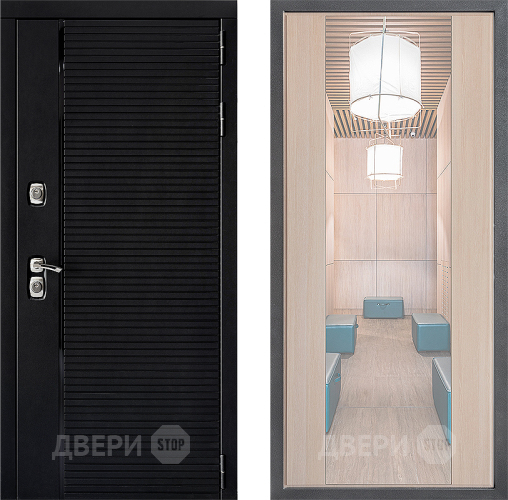 Входная металлическая Дверь Дверной континент ДК-1 ФЛЗ-1 Зеркало Капучино в Троицк