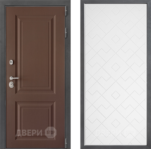 Входная металлическая Дверь Дверной континент ДК-3/729 ФЛ-Тиффани Белый софт в Троицк