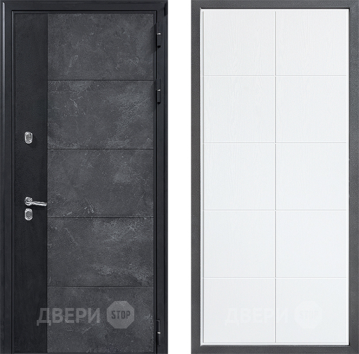 Входная металлическая Дверь Дверной континент ДК-15 Бетон ТЕРМО ФЛ-Кватро Белое дерево в Троицк