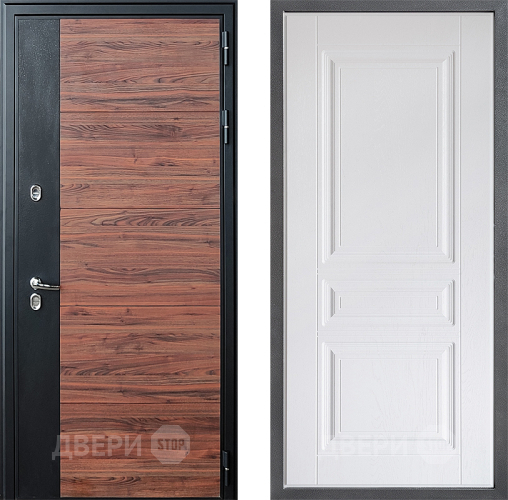 Входная металлическая Дверь Дверной континент ДК-15 Красное Дерево ТЕРМО ФЛ-243 Альберо Браш серебро в Троицк