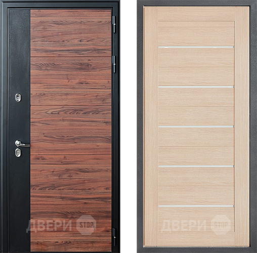 Входная металлическая Дверь Дверной континент ДК-15 Красное Дерево ТЕРМО ФЛ-46 Капучино в Троицк