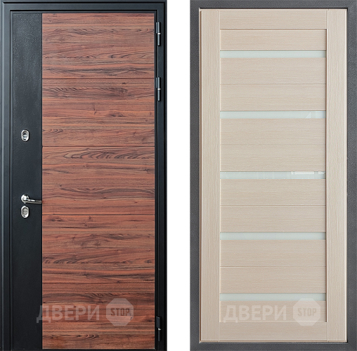 Входная металлическая Дверь Дверной континент ДК-15 Красное Дерево ТЕРМО ФЛ-47 Капучино в Троицк