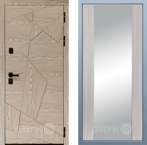 Дверь Дива МД-97/1 Д-15 Зеркало Сандал белый в Троицк
