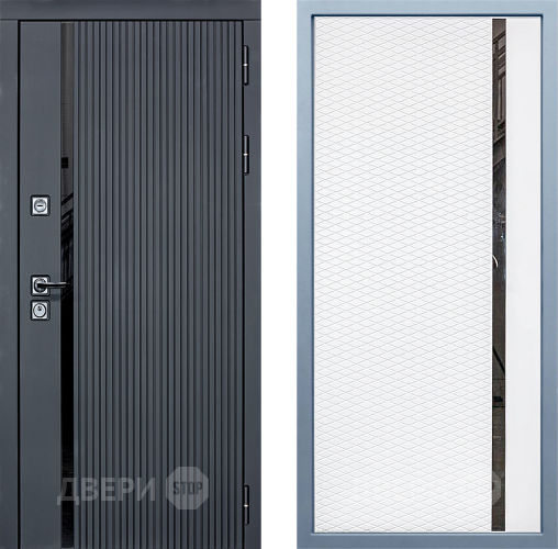 Входная металлическая Дверь Дива МХ-46 STR МХ-47 Белый матовый в Троицк