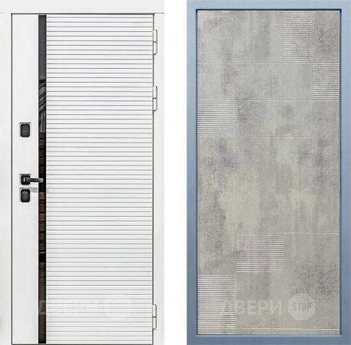 Входная металлическая Дверь Дива МХ-45 Белая STR Д-4 Бетон темный в Троицк