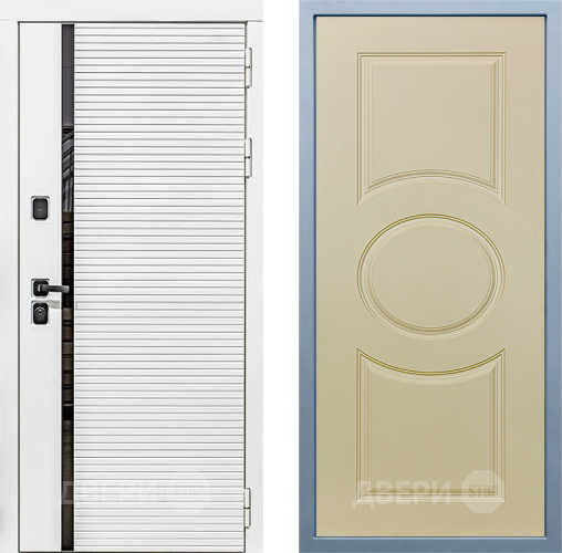 Входная металлическая Дверь Дива МХ-45 Белая STR Д-8 Шампань в Троицк