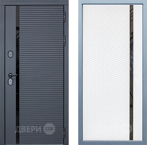 Входная металлическая Дверь Дива МХ-45 STR МХ-47 Белый матовый в Троицк