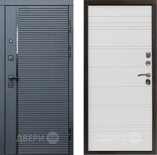 Входная металлическая Дверь Престиж Черная Линия Line Белый в Троицк