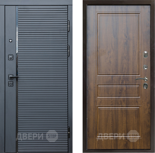 Входная металлическая Дверь Престиж Черная Линия Классика Дуб в Троицк