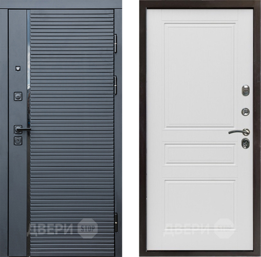 Входная металлическая Дверь Престиж Черная Линия Классика Лиственница белая в Троицк