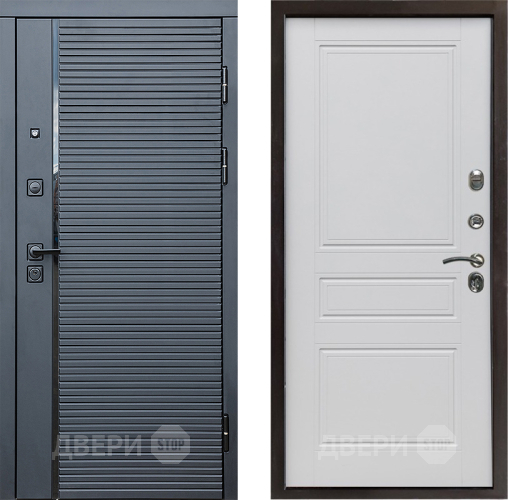 Входная металлическая Дверь Престиж Черная Линия Классика Белый матовый в Троицк