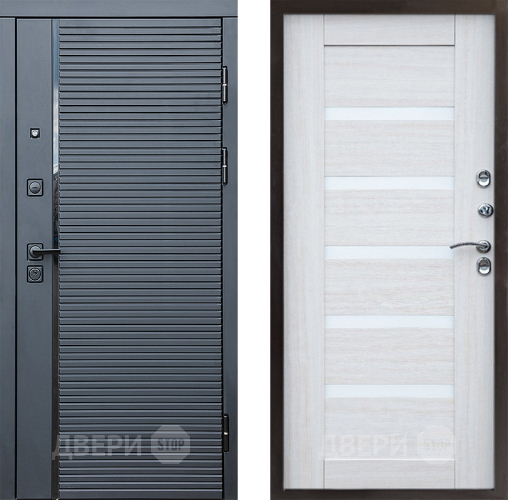 Входная металлическая Дверь Престиж Черная Линия Царга Лиственница белая в Троицк