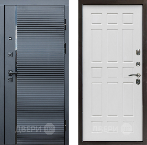 Входная металлическая Дверь Престиж Черная Линия Спарта Белое дерево в Троицк