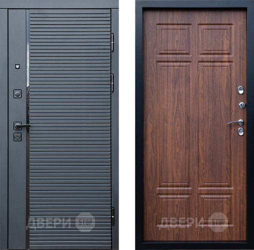 Входная металлическая Дверь Престиж Черная Линия Премиум Орех темный в Троицк