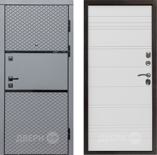 Входная металлическая Дверь Престиж Ромб Line Белый в Троицк