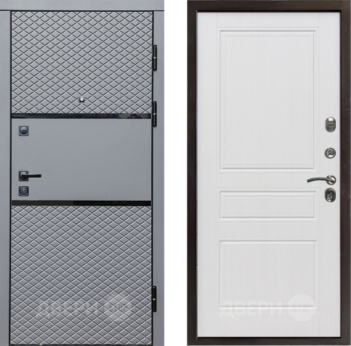 Входная металлическая Дверь Престиж Ромб Классика Белое дерево в Троицк