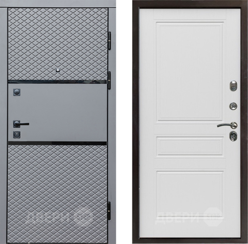 Входная металлическая Дверь Престиж Ромб Классика Лиственница белая в Троицк