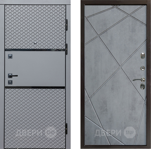 Входная металлическая Дверь Престиж Ромб Лучи Бетон темный в Троицк