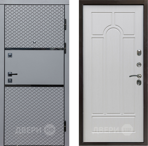 Входная металлическая Дверь Престиж Ромб Арка Лиственница белая в Троицк