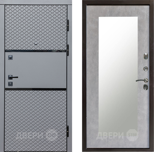 Дверь Престиж Ромб Зеркло Пастораль Бетон светлый в Троицк