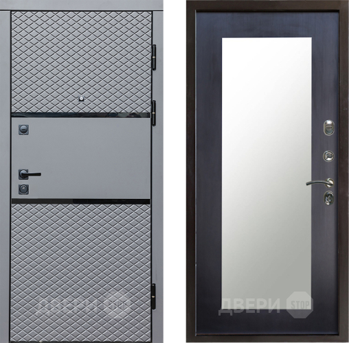 Входная металлическая Дверь Престиж Ромб Зеркло Пастораль Венге в Троицк