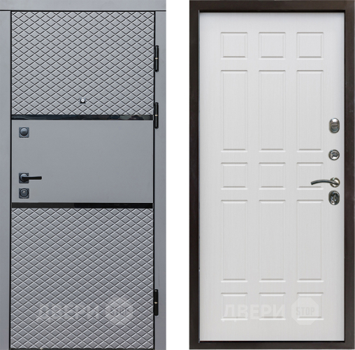 Входная металлическая Дверь Престиж Ромб Спарта Лиственница белая в Троицк